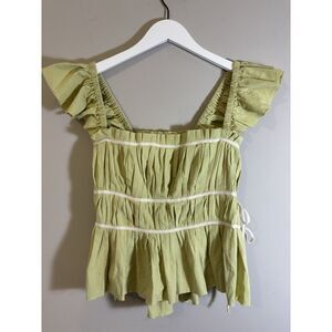 Free people Boho Tank With‎ Leather Side Ties Size XS